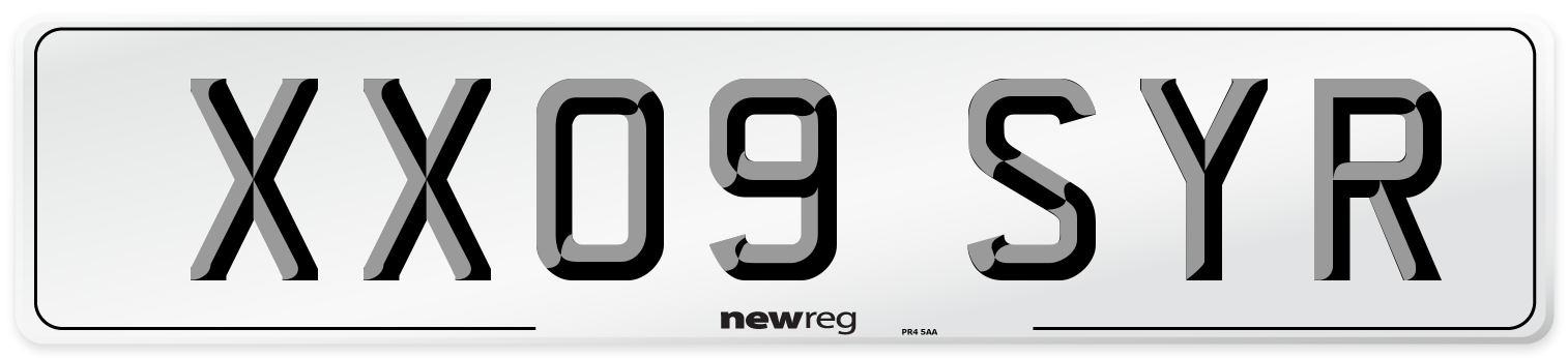 XX09 SYR Number Plate from New Reg